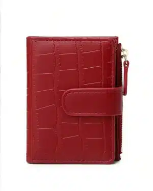 Monedero rojo texturizado